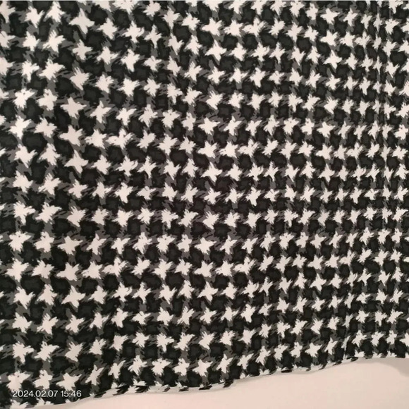 Talbots Size 8 Black Gray Geometric Houndstooth Pattern Lined Zip Closure Skirt - Picture 5 of 10